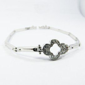 PULSERA SRA. ORO BLANCO ITALIANO PIEDRA