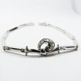 PULSERA SRA. ORO BLANCO ITALIANO PIEDRA