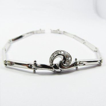 PULSERA SRA. ORO BLANCO ITALIANO PIEDRA