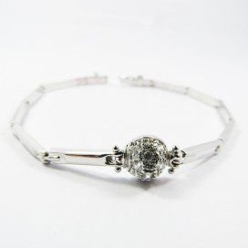 PULSERA SRA. ORO BLANCO ITALIANO PIEDRA