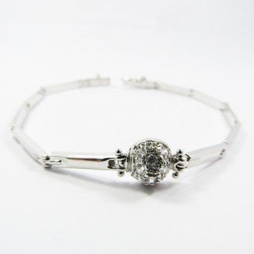 PULSERA SRA. ORO BLANCO ITALIANO PIEDRA