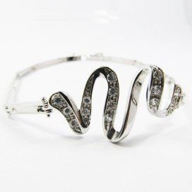PULSERA SRA. ORO BLANCO ITALIANO PIEDRA