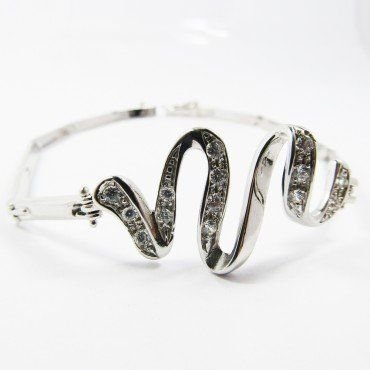PULSERA SRA. ORO BLANCO ITALIANO PIEDRA