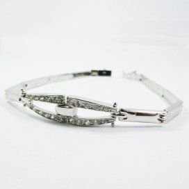 PULSERA SRA. ORO BLANCO ITALIANO PIEDRA