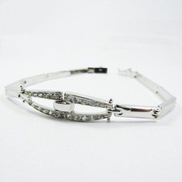 PULSERA SRA. ORO BLANCO ITALIANO PIEDRA