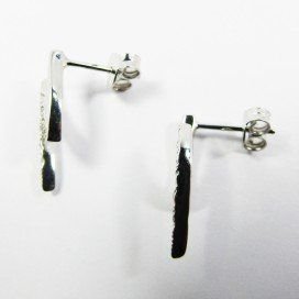 PENDIENTES ORO BLANCO ITALIANO PIEDRA