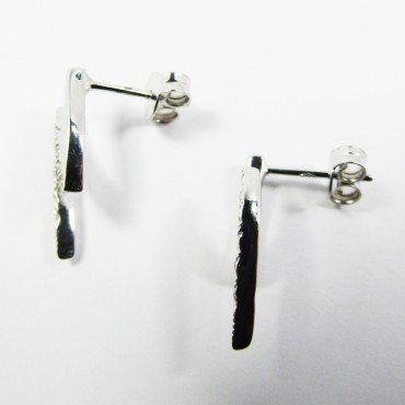 PENDIENTES ORO BLANCO ITALIANO PIEDRA