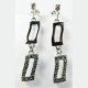 PENDIENTES ORO BLANCO ITALIANO PIEDRA
