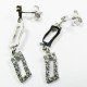 PENDIENTES ORO BLANCO ITALIANO PIEDRA