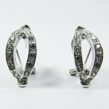 PENDIENTES ORO BLANCO PIEDRA
