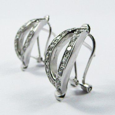 PENDIENTES ORO BLANCO PIEDRA