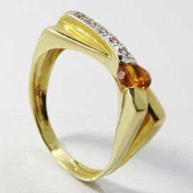SORTIJA ORO BICOLOR ITALIANO PIEDRA