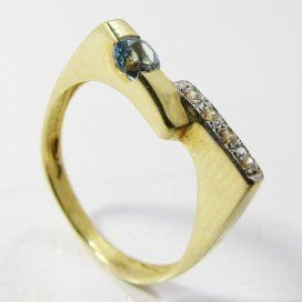 SORTIJA ORO BICOLOR ITALIANO PIEDRA
