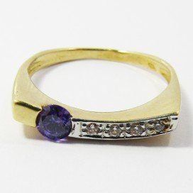 SORTIJA ORO BICOLOR ITALIANO PIEDRA
