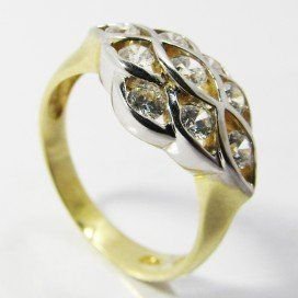 SORTIJA ORO BICOLOR ITALIANO PIEDRA