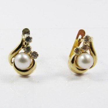 PENDIENTES NIÑA ORO AMARILLO PERLA