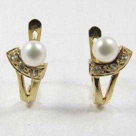 PENDIENTES NIÑA ORO AMARILLO PERLA