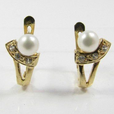 PENDIENTES NIÑA ORO AMARILLO PERLA