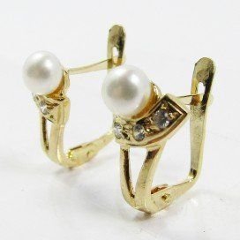 PENDIENTES NIÑA ORO AMARILLO PERLA