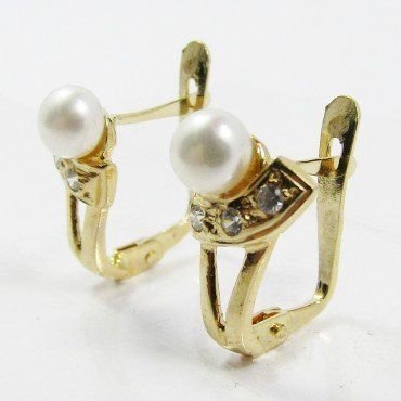 PENDIENTES NIÑA ORO AMARILLO PERLA