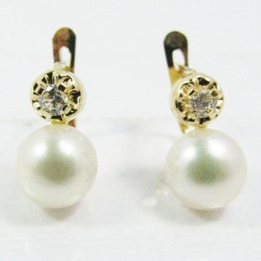 PENDIENTES NIÑA ORO AMARILLO PERLA