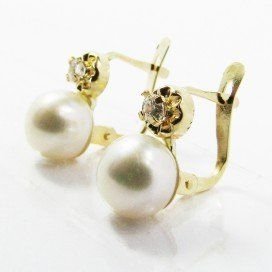 PENDIENTES NIÑA ORO AMARILLO PERLA