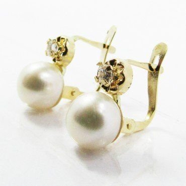 PENDIENTES NIÑA ORO AMARILLO PERLA