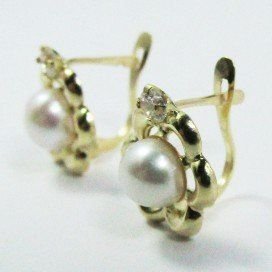 PENDIENTES NIÑA ORO AMARILLO PERLA
