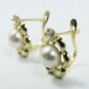 PENDIENTES NIÑA ORO AMARILLO PERLA