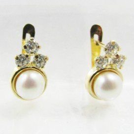 PENDIENTES NIÑA ORO AMARILLO PERLA