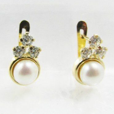 PENDIENTES NIÑA ORO AMARILLO PERLA
