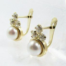PENDIENTES NIÑA ORO AMARILLO PERLA