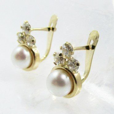 PENDIENTES NIÑA ORO AMARILLO PERLA