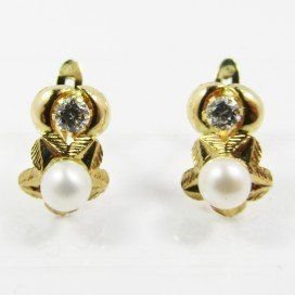 PENDIENTES NIÑA ORO AMARILLO PERLA