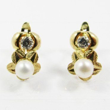 PENDIENTES NIÑA ORO AMARILLO PERLA
