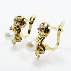 PENDIENTES NIÑA ORO AMARILLO PERLA