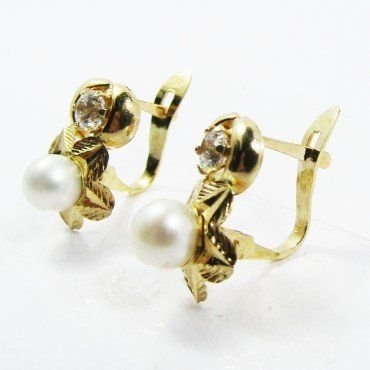 PENDIENTES NIÑA ORO AMARILLO PERLA