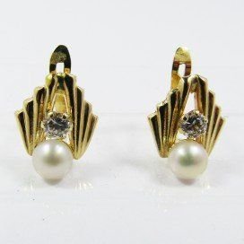 PENDIENTES NIÑA ORO AMARILLO PERLA