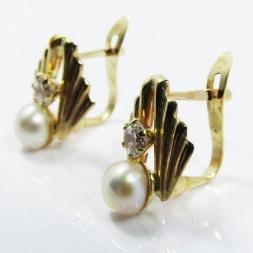 PENDIENTES NIÑA ORO AMARILLO PERLA