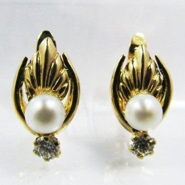 PENDIENTES NIÑA ORO AMARILLO PERLA