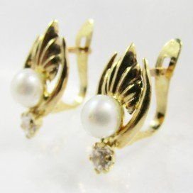 PENDIENTES NIÑA ORO AMARILLO PERLA