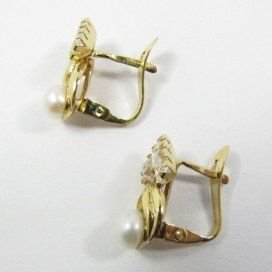 PENDIENTES NIÑA ORO AMARILLO PERLA