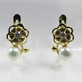 PENDIENTES NIÑA ORO AMARILLO PERLA