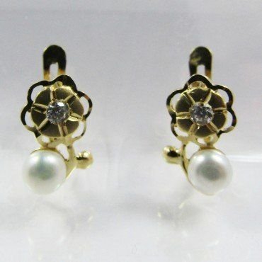 PENDIENTES NIÑA ORO AMARILLO PERLA