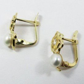 PENDIENTES NIÑA ORO AMARILLO PERLA