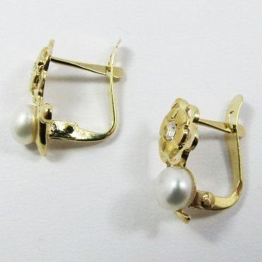 PENDIENTES NIÑA ORO AMARILLO PERLA