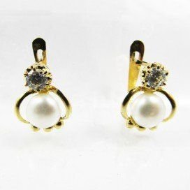PENDIENTES NIÑA ORO AMARILLO PERLA