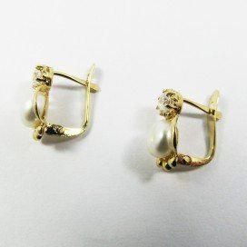 PENDIENTES NIÑA ORO AMARILLO PERLA