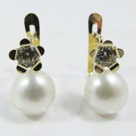 PENDIENTES NIÑA ORO AMARILLO PERLA