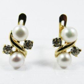 PENDIENTES NIÑA ORO AMARILLO PERLA
